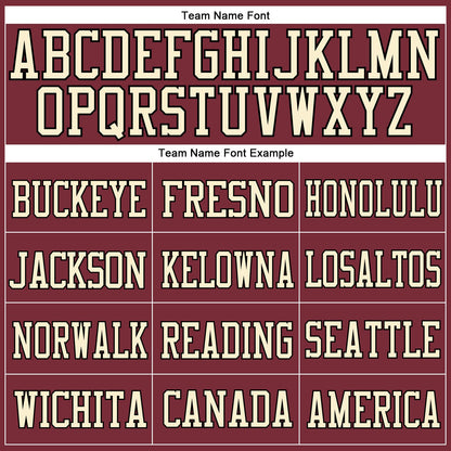 Custom Burgundy Cream-Black Mesh Authentic Football Jersey - Sky-Custom