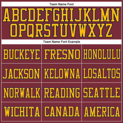 Custom Burgundy Gold-Navy Mesh Authentic Football Jersey - Sky-Custom