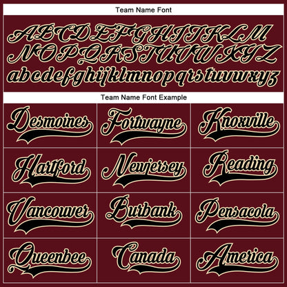 Custom Burgundy Black-City Cream Hockey Lace Neck Jersey - Sky-Custom