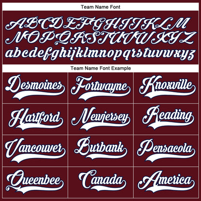Custom Burgundy White-Navy Hockey Lace Neck Jersey - Sky-Custom
