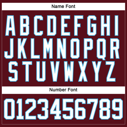 Custom Burgundy White-Sky Blue Hockey Lace Neck Jersey - Sky-Custom