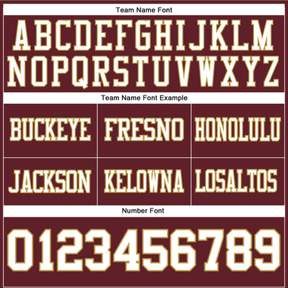 Custom Burgundy White-Old Gold Mesh Authentic Football Jersey - Sky-Custom