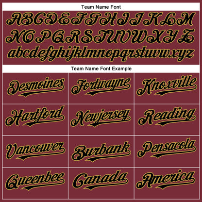 Custom Burgundy Black-Old Gold Authentic Baseball Jersey - Sky-Custom