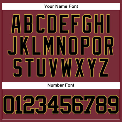 Custom Burgundy Black-Old Gold Authentic Baseball Jersey - Sky-Custom