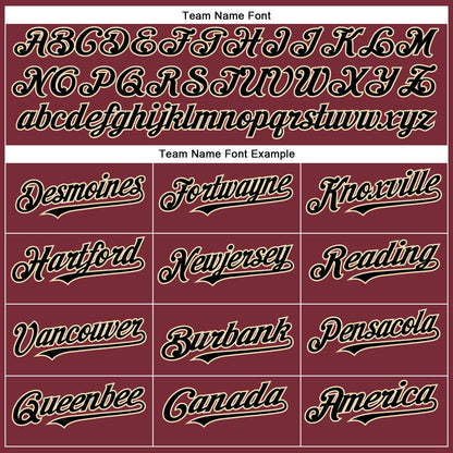 Custom Burgundy Black-City Cream Authentic Baseball Jersey - Sky-Custom