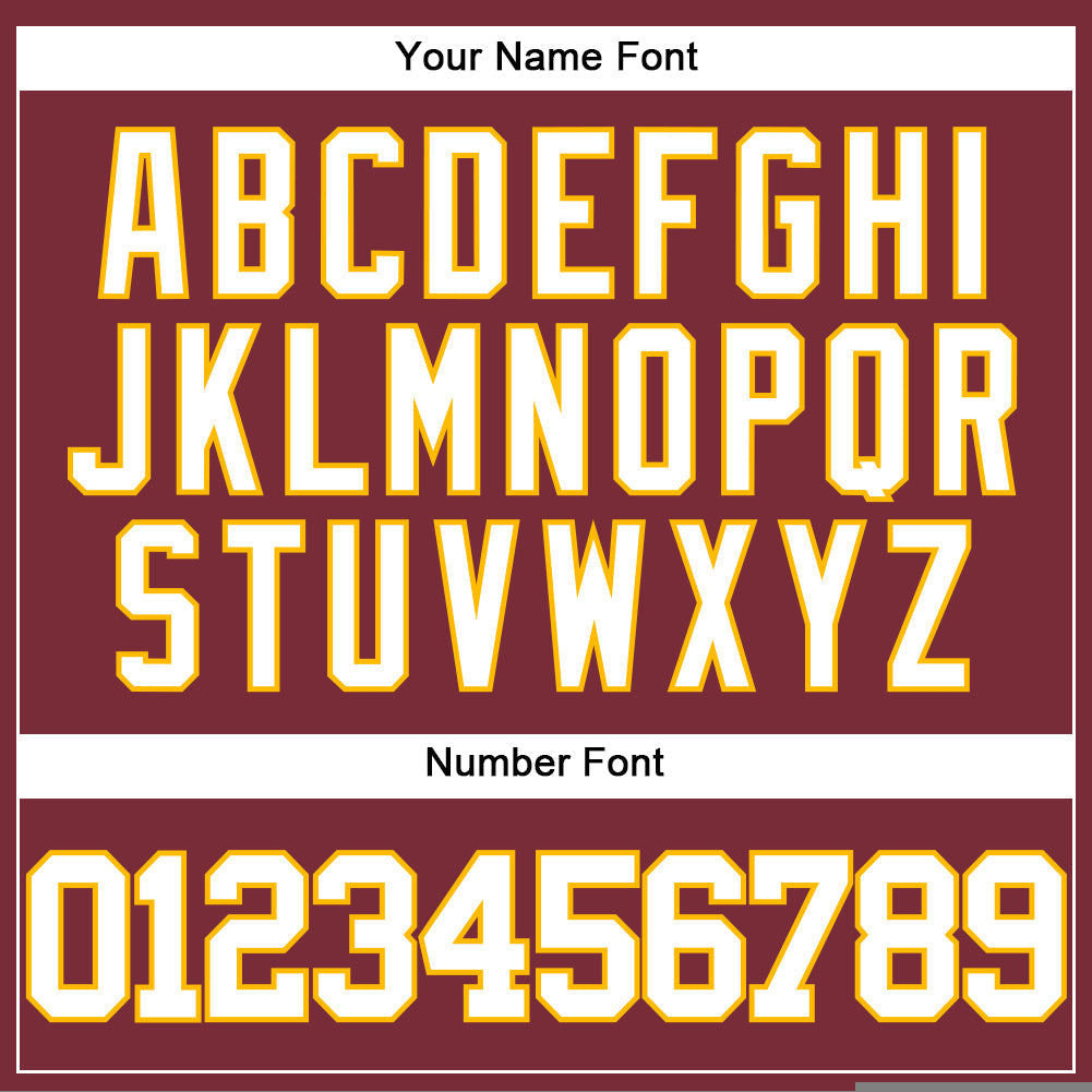 Custom Burgundy White-Gold Authentic Baseball Jersey - Sky-Custom