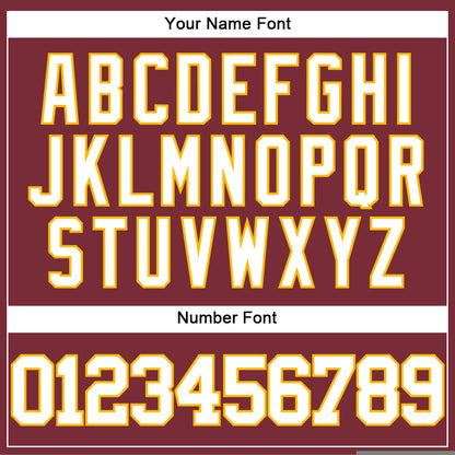 Custom Burgundy White-Gold Authentic Baseball Jersey - Sky-Custom