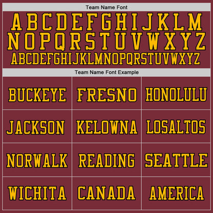 Custom Burgundy Black-Gold Mesh Authentic Throwback Football Jersey - Sky-Custom