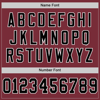 Custom Burgundy Black-White Mesh Authentic Throwback Football Jersey - Sky-Custom