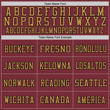 Custom Burgundy Black-Old Gold Mesh Authentic Throwback Football Jersey - Sky-Custom