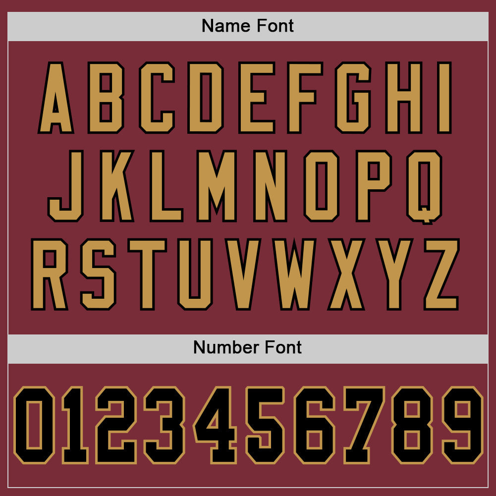 Custom Burgundy Black-Old Gold Mesh Authentic Throwback Football Jersey - Sky-Custom