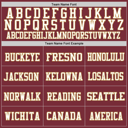 Custom Burgundy White-Old Gold Mesh Authentic Throwback Football Jersey - Sky-Custom