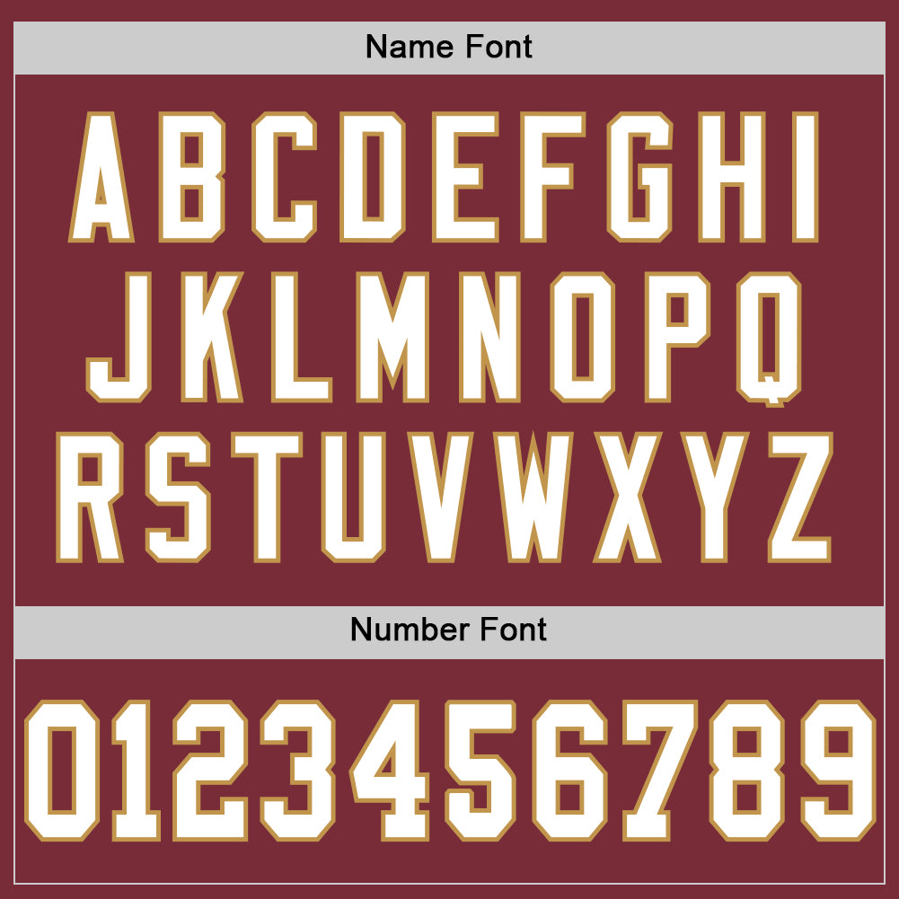Custom Burgundy White-Old Gold Mesh Authentic Throwback Football Jersey - Sky-Custom