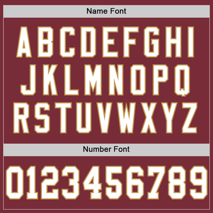 Custom Burgundy White-Old Gold Mesh Authentic Throwback Football Jersey - Sky-Custom