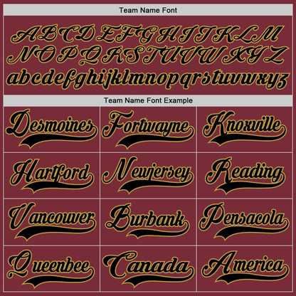 Custom Burgundy Black-Old Gold Hockey Lace Neck Jersey - Sky-Custom
