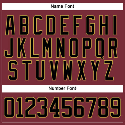 Custom Burgundy Black-Old Gold Hockey Lace Neck Jersey - Sky-Custom