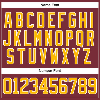 Custom Burgundy Gold-White Hockey Lace Neck Jersey - Sky-Custom