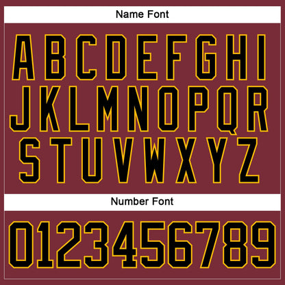 Custom Burgundy Black-Gold Hockey Lace Neck Jersey - Sky-Custom