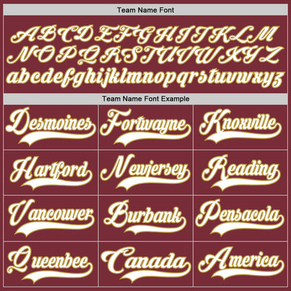Custom Burgundy White-Old Gold Hockey Lace Neck Jersey - Sky-Custom