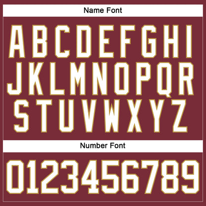 Custom Burgundy White-Old Gold Hockey Lace Neck Jersey - Sky-Custom