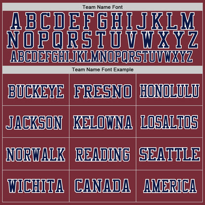 Custom Burgundy Navy-White Mesh Authentic Throwback Football Jersey - Sky-Custom