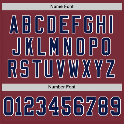 Custom Burgundy Navy-White Mesh Authentic Throwback Football Jersey - Sky-Custom