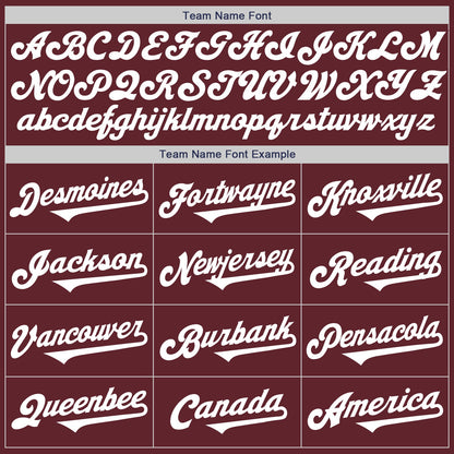Custom Burgundy White Authentic Baseball Jersey - Sky-Custom