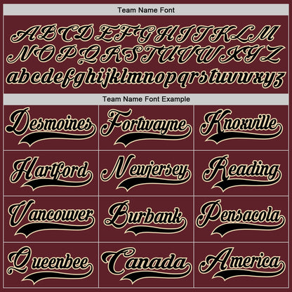 Custom Burgundy Black-Cream Hockey Jersey - Sky-Custom