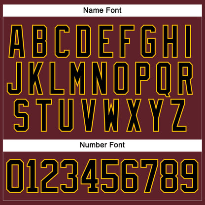 Custom Burgundy Black-Gold Hockey Jersey - Sky-Custom