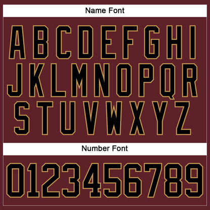 Custom Burgundy Black-Old Gold Hockey Jersey - Sky-Custom