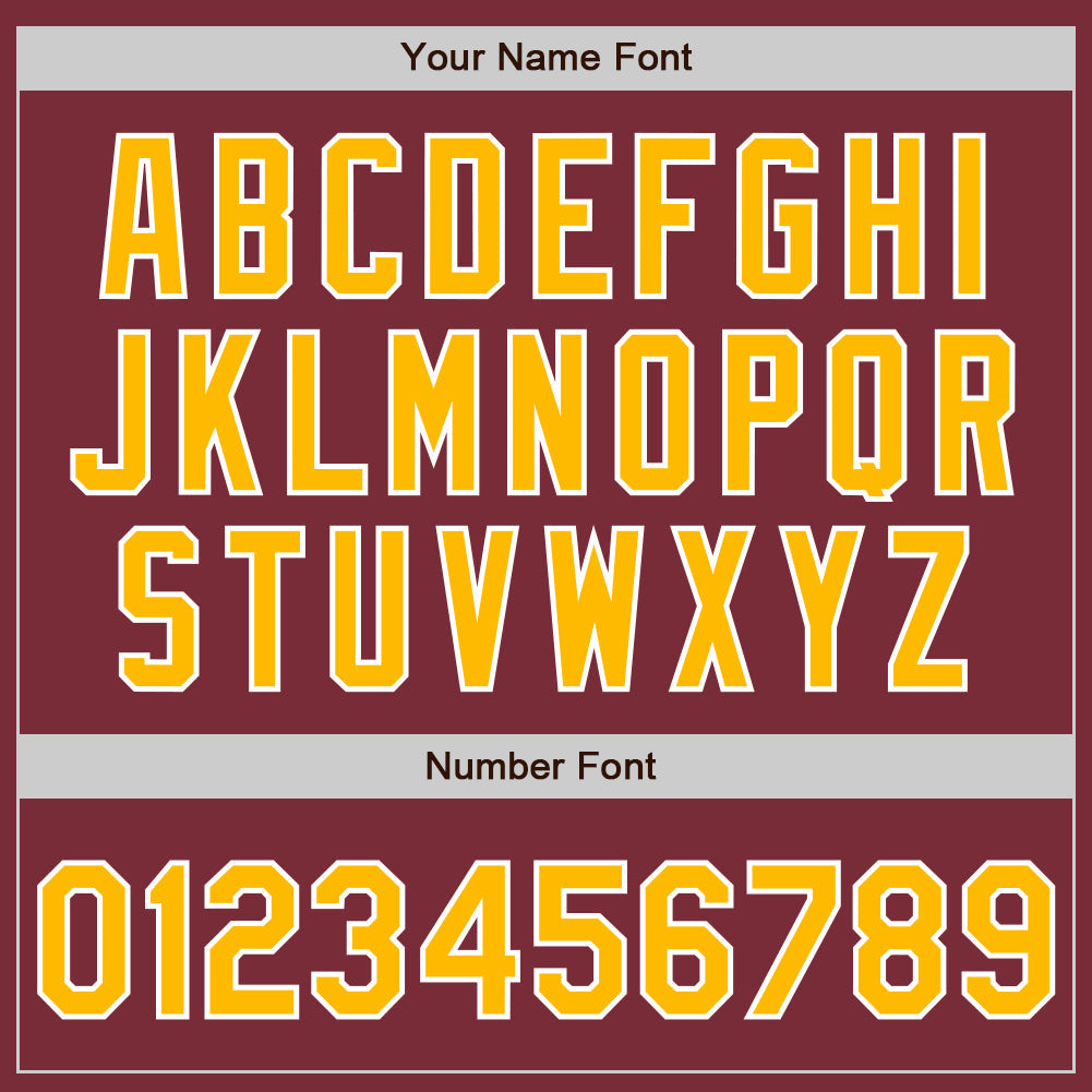 Custom Burgundy Gold-White Authentic Baseball Jersey - Sky-Custom