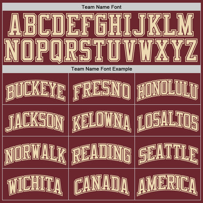 Custom Burgundy Cream Authentic Basketball Jersey - Sky-Custom