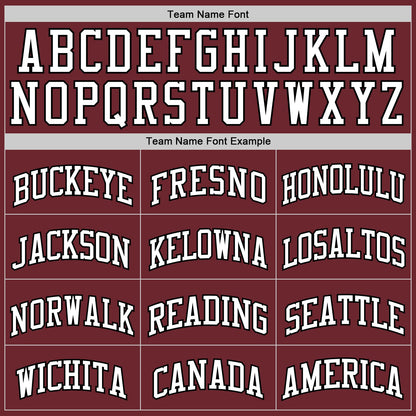 Custom Burgundy White-Black Authentic Basketball Jersey - Sky-Custom