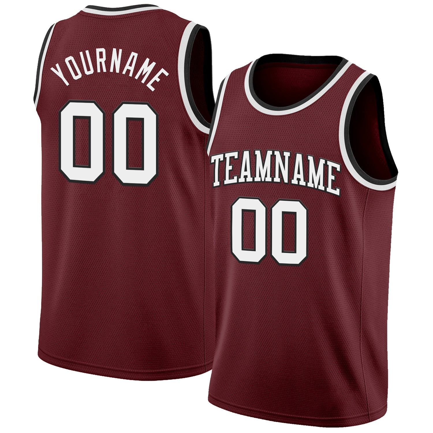 Custom Burgundy White-Black Authentic Basketball Jersey - Sky-Custom