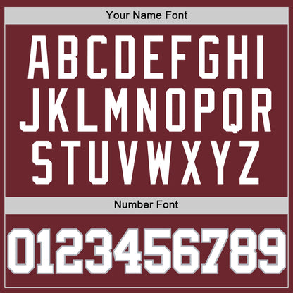 Custom Burgundy White-Gray Authentic Basketball Jersey - Sky-Custom