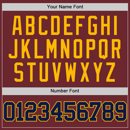 Custom Burgundy Navy-Gold Authentic Basketball Jersey - Sky-Custom