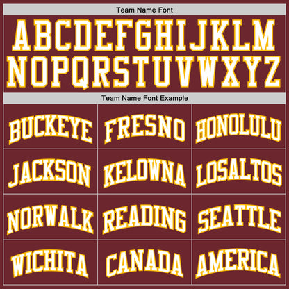 Custom Burgundy White-Gold Authentic Basketball Jersey - Sky-Custom