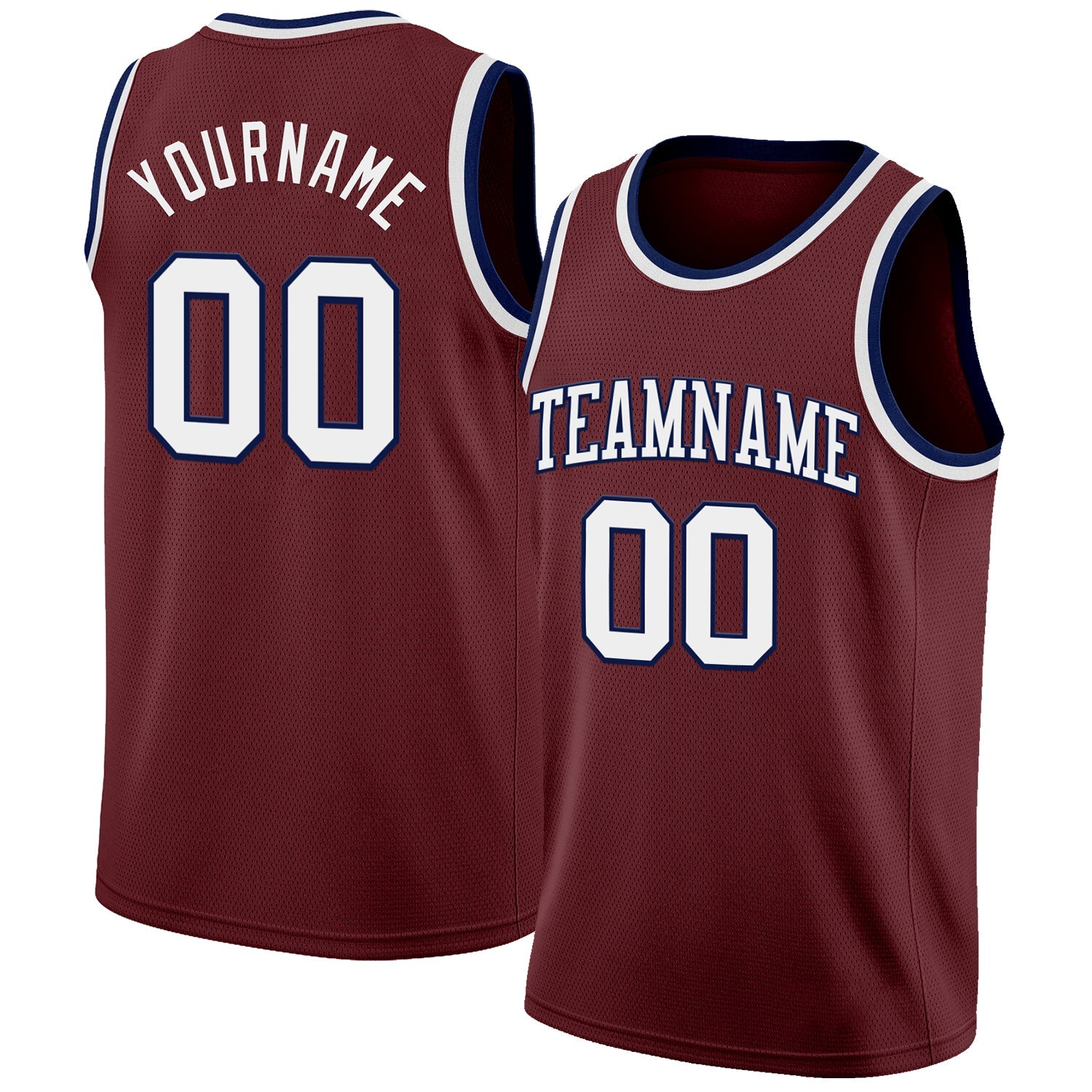 Custom Burgundy White-Navy Authentic Basketball Jersey - Sky-Custom
