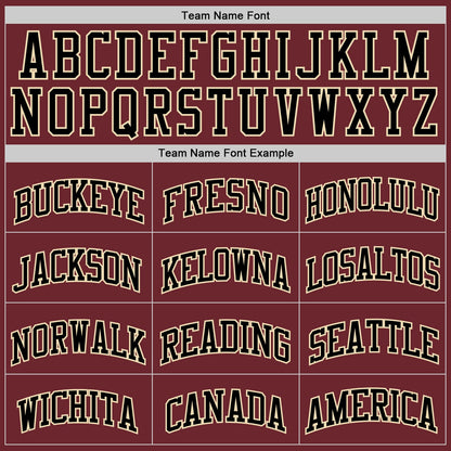 Custom Burgundy Black-Cream Authentic Basketball Jersey - Sky-Custom