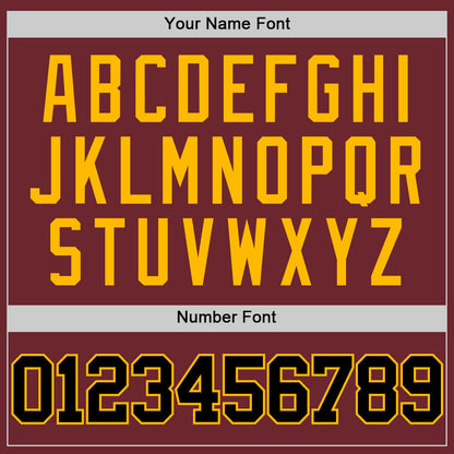 Custom Burgundy Black-Gold Authentic Basketball Jersey - Sky-Custom