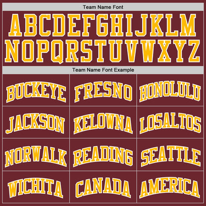 Custom Burgundy Gold-White Authentic Basketball Jersey - Sky-Custom