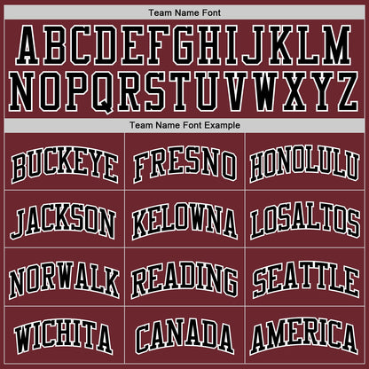 Custom Burgundy Black-White Authentic Basketball Jersey - Sky-Custom