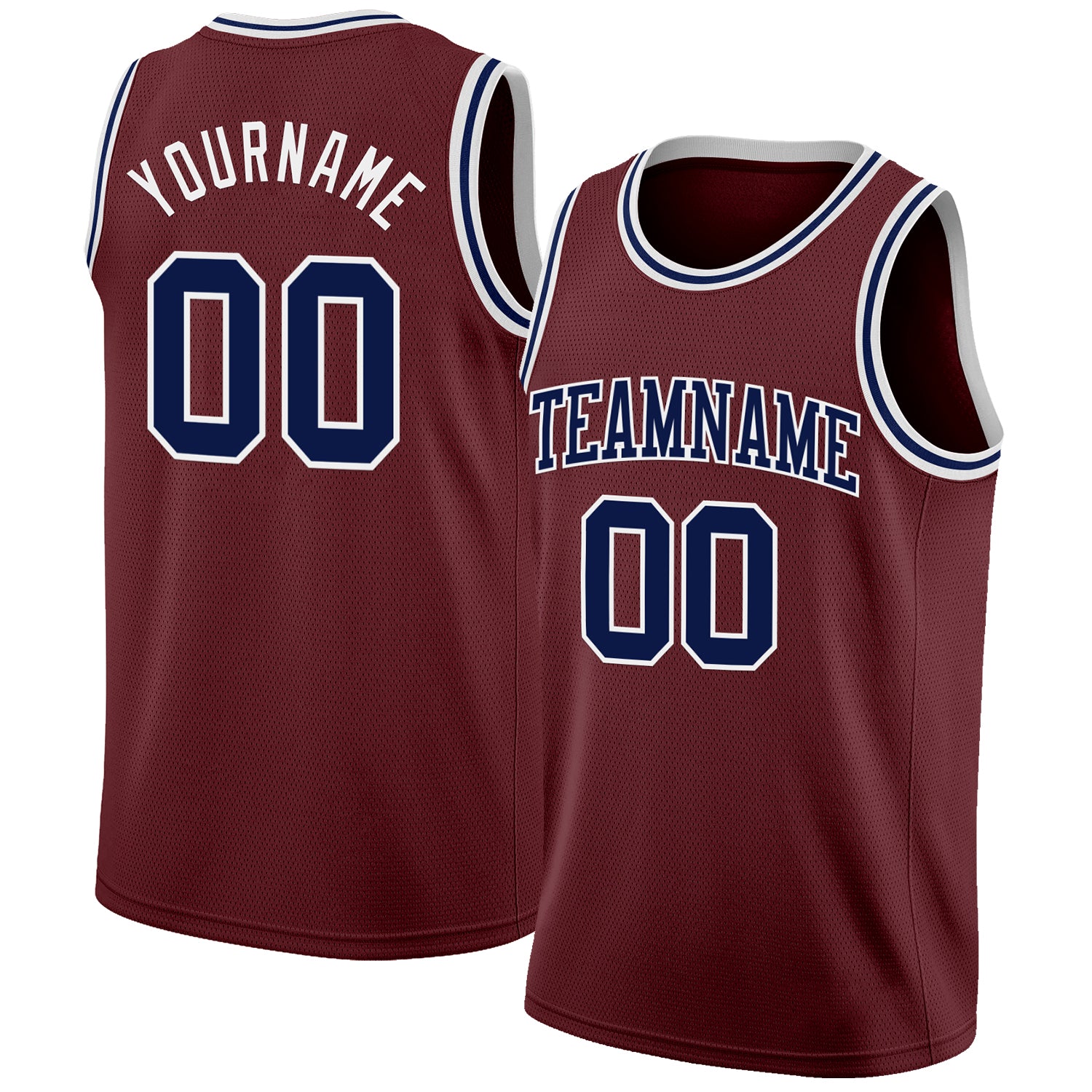 Custom Burgundy Navy-White Authentic Basketball Jersey - Sky-Custom