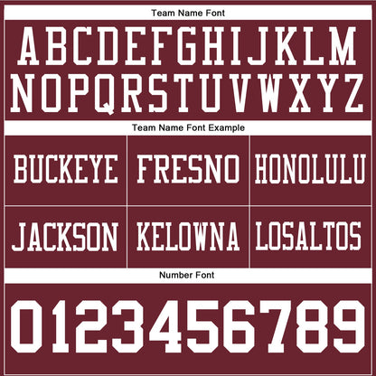 Custom Burgundy White Mesh Authentic Football Jersey - Sky-Custom