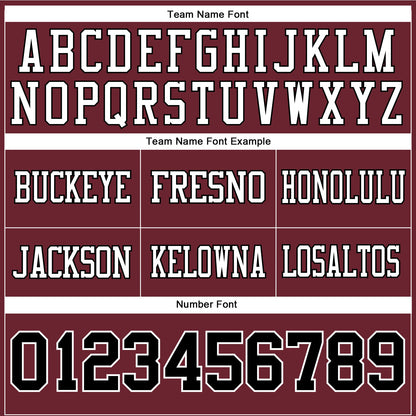 Custom Burgundy Black-White Mesh Authentic Football Jersey - Sky-Custom