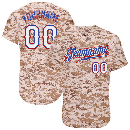 Custom Camo White-Royal Authentic Salute To Service Baseball Jersey - Sky-Custom