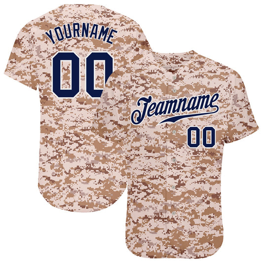 Custom Camo Navy-White Authentic Salute To Service Baseball Jersey - Sky-Custom
