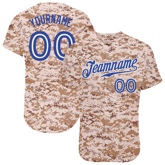Custom Camo Royal-White Authentic Salute To Service Baseball Jersey - Sky-Custom