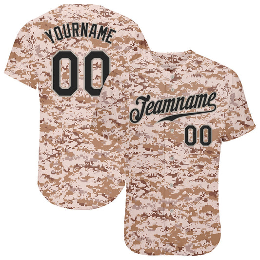 Custom Camo Black-Gray Authentic Salute To Service Baseball Jersey - Sky-Custom