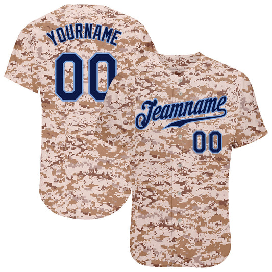Custom Camo Navy-Powder Blue Authentic Salute To Service Baseball Jersey - Sky-Custom